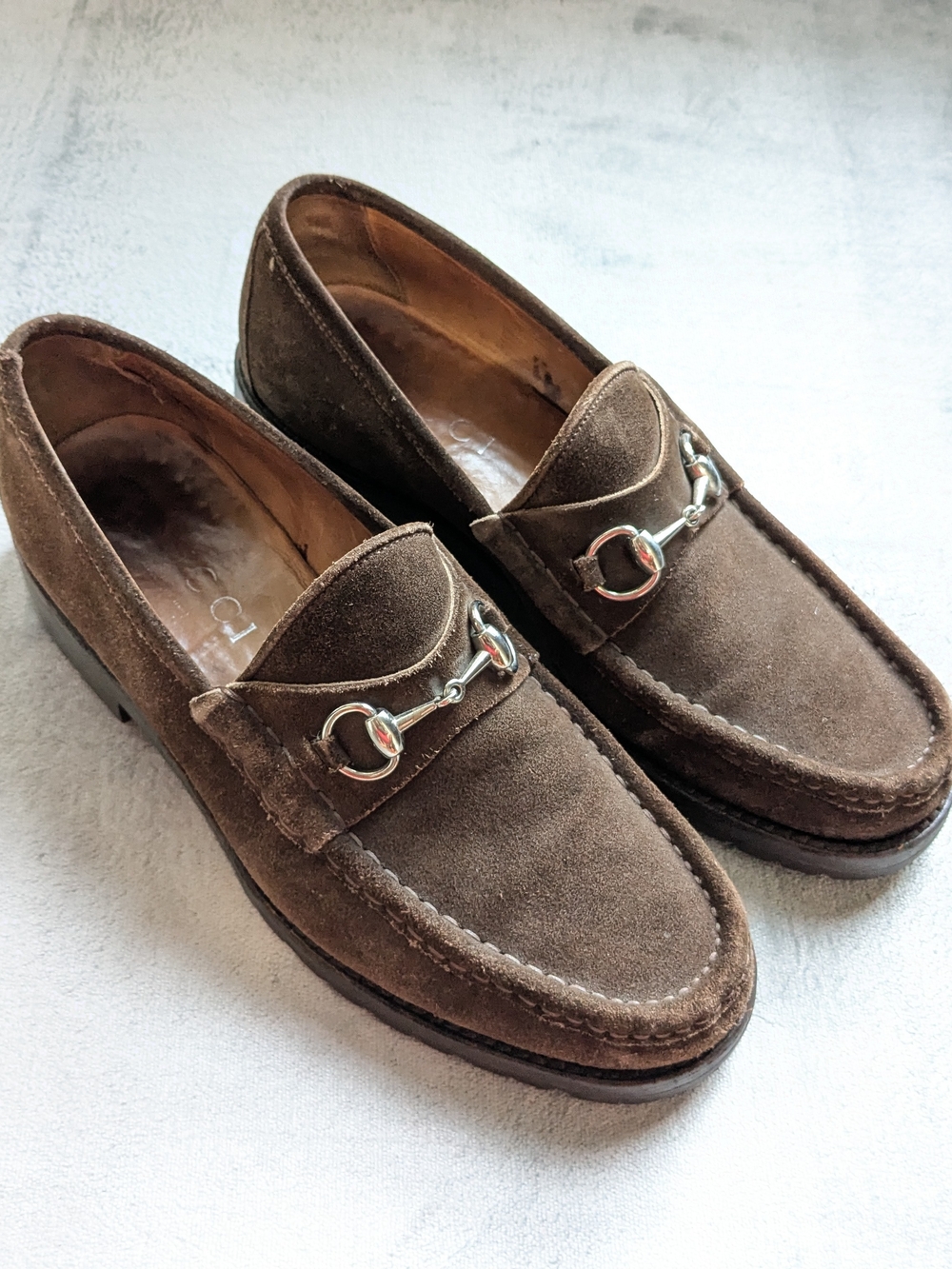 Gucci Horsebit Loafers Brown 10 Men's Suede Leather